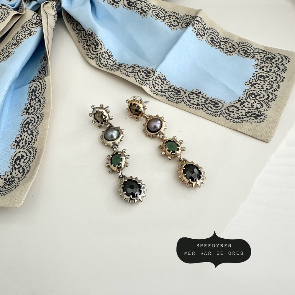 ALEXIS BITTAR Georgian Linear Drop Post Earrings